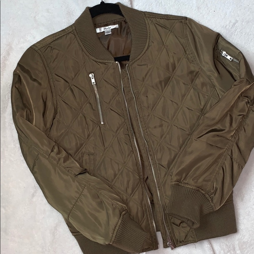 Juniors Papaya Bomber Jacket Size Small - Picture 2 of 5